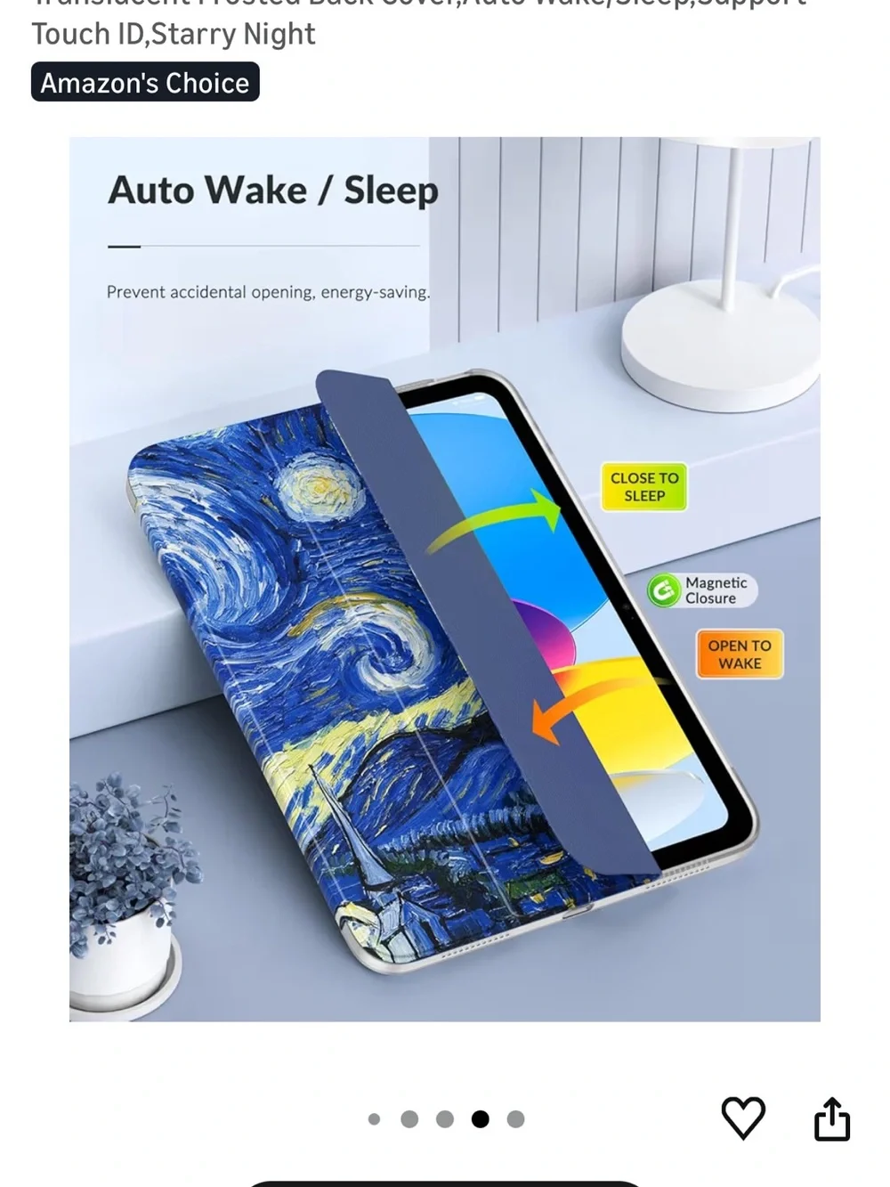 MoKo Blue Starry Night Tablet Case - Slim Protective Cover